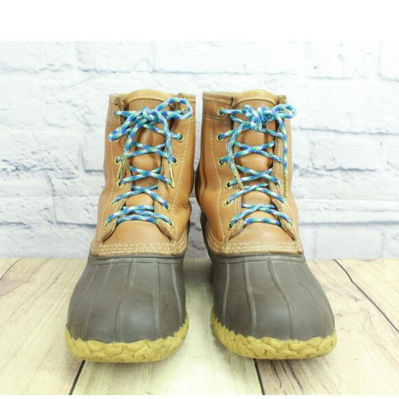 LL Bean Brown Leather 8' Gore-tex Insulated Mid Calf Duck Boots Size 8 M - Picture 4 of 11